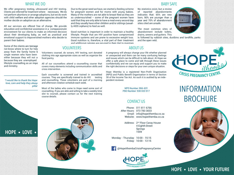 Hope Ithemba Brochure Design